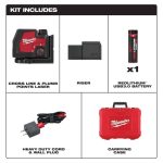 3522-21 Green 100 ft. Cross Line and Plumb Points Rechargeable Laser Level with REDLITHIUM Lithium-Ion USB Battery and Charger - Image 18